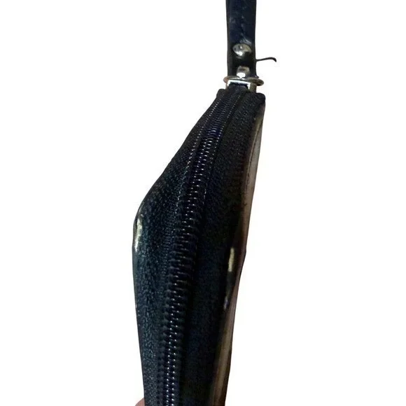 Y2K Coach Horse & Carriage Black Saffiano Leather Medium Wristlet‎ Zip Wallet - Picture 8 of 8